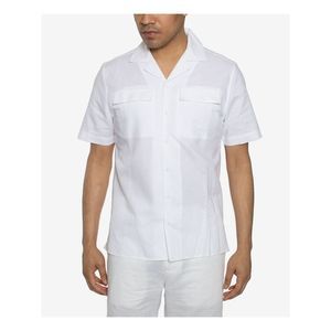 SEANJOHN Mens Resort White Short Sleeve Button Down Casual Shirt 4XL